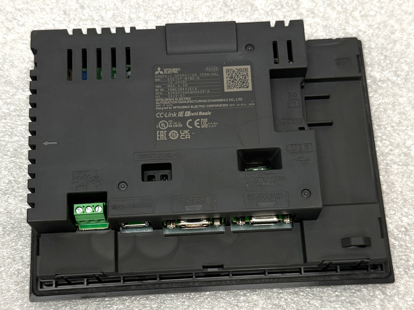 Touch Screen:  7 INCH MITSUBISHI, GS2107-WTBD-N