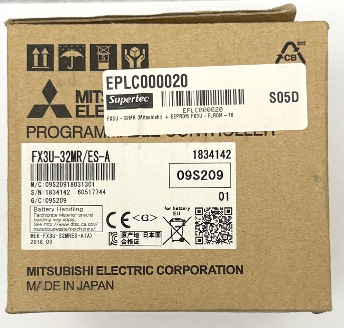 FX3U-32MR (Mitsubishi) + EEPROM FX3U-FLROM-16