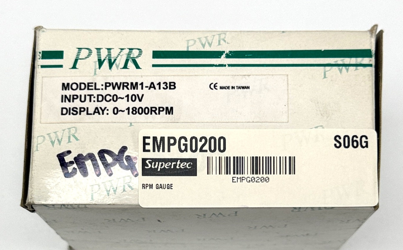 RPM GAUGE: PWR PWRM1-A13B , 0 - 1800 RPM display panel meter