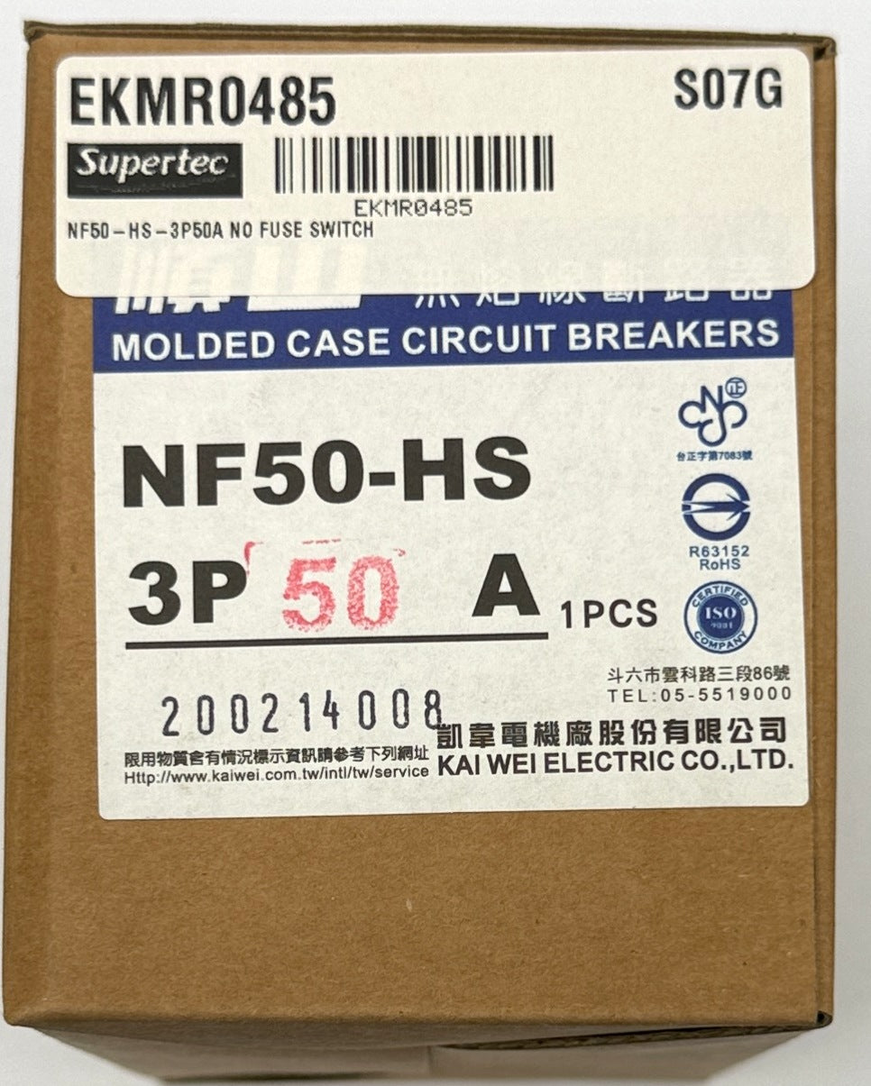 NF50-HS-3P50A NO FUSE SWITCH, AC molded case circuit breaker 50A