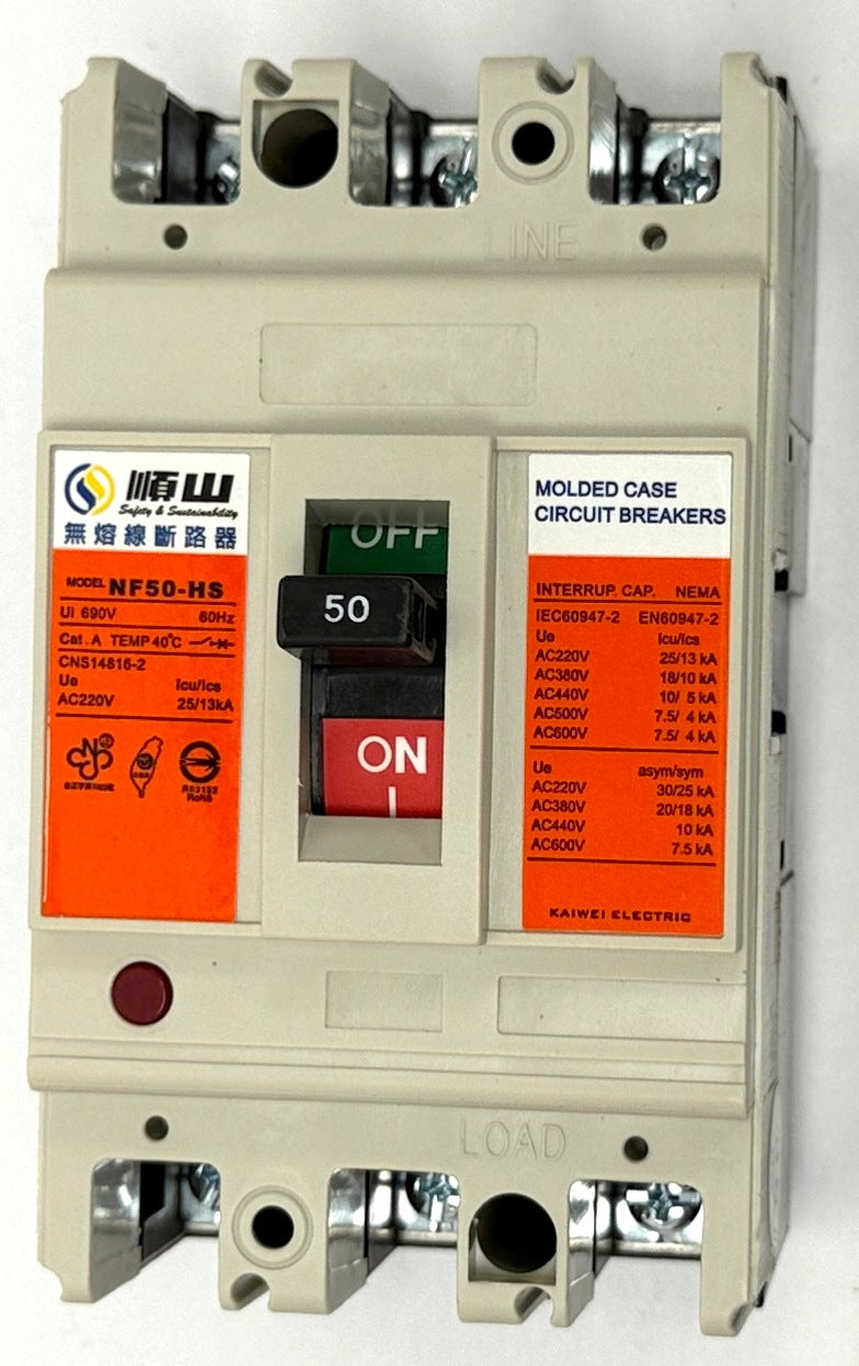 NF50-HS-3P50A NO FUSE SWITCH, AC molded case circuit breaker 50A