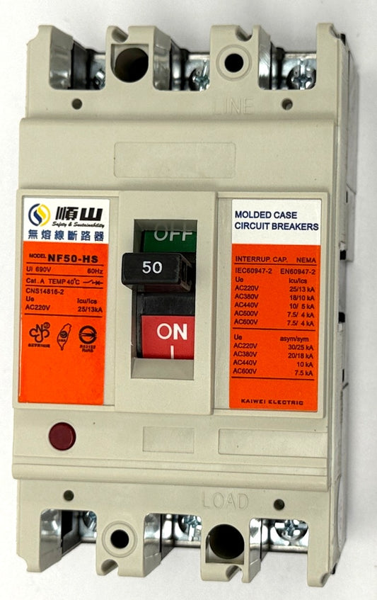 NF50-HS-3P50A NO FUSE SWITCH, AC molded case circuit breaker 50A