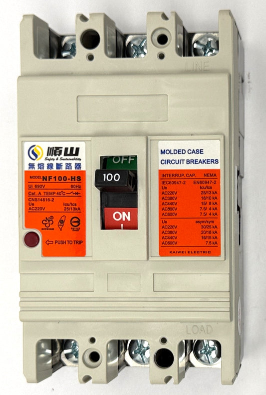 NF100-HS-3P100A NO FUSE SWITCH, AC molded case circuit breaker 100A