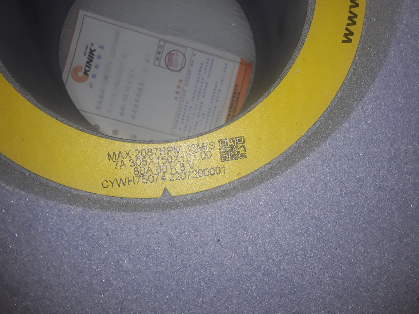 Grinding wheel 80A80K8V(305*150*127) 150mm - (For STC-12 Centerless Grinding Machine)