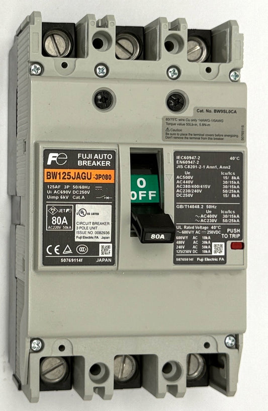 BW125JAGU-3P080SB FUJI CIRCUIT BREAKER