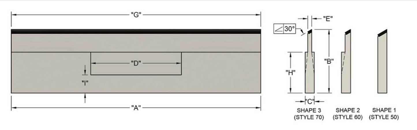 STC-12 Trufeed Blade (0.8 x 55 x 310mm) for Ø1-1.2mm K1090910-0.8T
